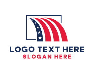 Nationalism - Patriotic American Flag logo design