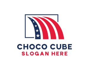 Election - Patriotic American Flag logo design