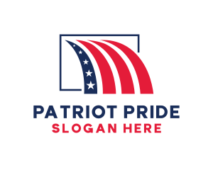 Patriotic American Flag logo design