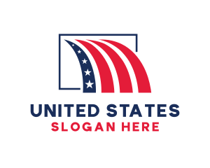 States - Patriotic American Flag logo design