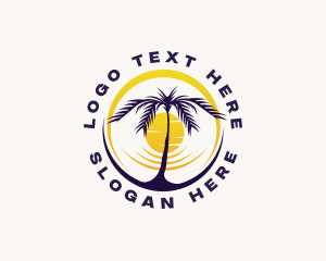 Vacation - Palm Tree Summer logo design