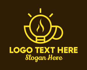 Coffee Stand - Yellow Bulb Cup logo design