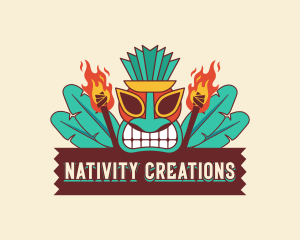 Hawaiian Tiki Torch logo design