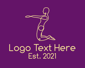 Stretching - Yoga Pose Outline logo design