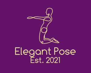 Pose - Yoga Pose Outline logo design