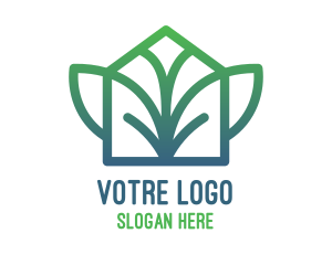 Care - Green Abstract Leaf House logo design