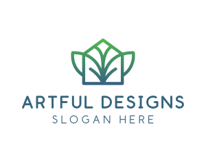 Green Abstract Leaf logo design