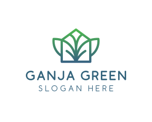 Green Abstract Leaf logo design