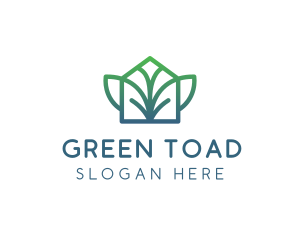 Green Abstract Leaf House logo design