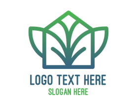Leaf Leaves - Green Abstract Leaf House logo design