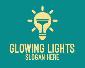 Light Bulb Squeegee logo design