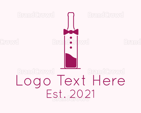 Suit Red Wine Bottle Logo