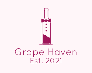 Vineyard - Suit Red Wine Bottle logo design