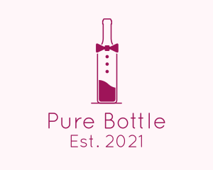 Bottle - Suit Red Wine Bottle logo design