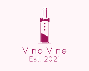 Wine - Suit Red Wine Bottle logo design