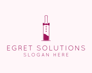 Suit Red Wine Bottle logo design