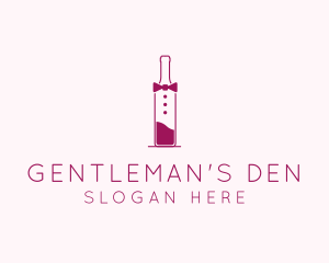 Suit Red Wine Bottle logo design