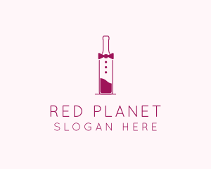 Suit Red Wine Bottle logo design