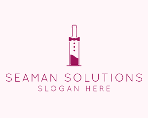 Suit Red Wine Bottle logo design