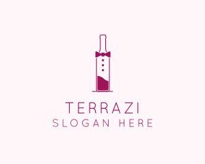 Suit Red Wine Bottle logo design