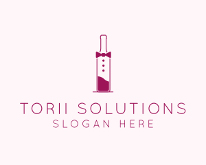 Suit Red Wine Bottle logo design