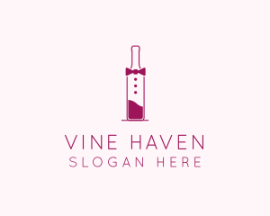 Wine Bar - Suit Red Wine Bottle logo design