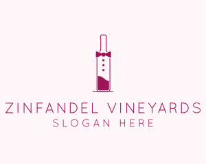 Suit Red Wine Bottle logo design