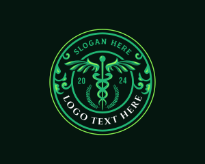 Serpents - Medical Caduceus Wings logo design