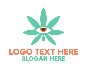 Optical - Cannabis Leaf Eye logo design
