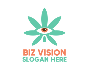 Cannabis Leaf Eye logo design