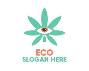 Marijuana - Cannabis Leaf Eye logo design