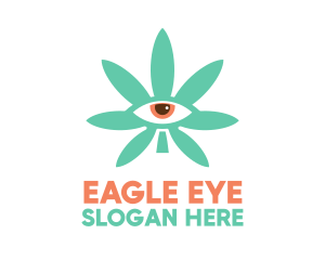 Cannabis Leaf Eye logo design