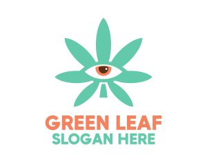 Cannabis Leaf Eye logo design