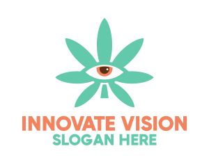 Cannabis Leaf Eye logo design