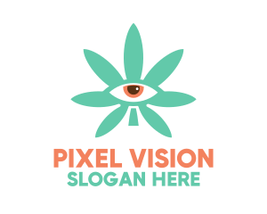 Cannabis Leaf Eye logo design