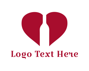 Romantic - Wine Bottle Lover logo design