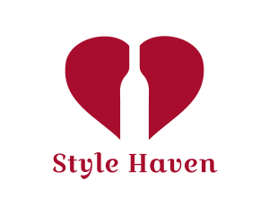 Red Heart - Wine Bottle Lover logo design