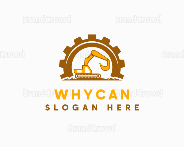 Gear Excavator Machinery Logo