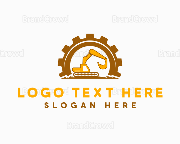 Gear Excavator Machinery Logo