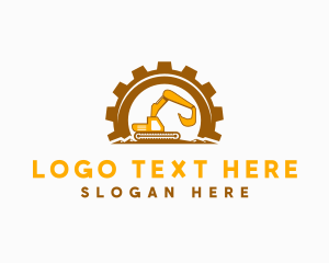 Gear Excavator Machinery logo design