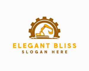 Heavy Equipment - Gear Excavator Machinery logo design