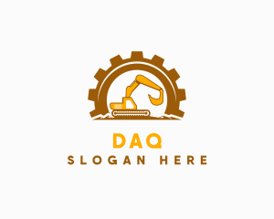 Backhoe - Gear Excavator Machinery logo design