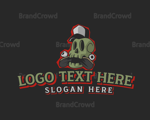 Skull Hat Skateboard Logo