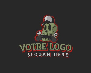 Skull Hat Skateboard Logo