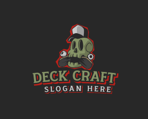 Deck - Skull Hat Skateboard logo design