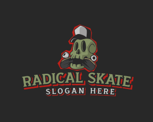 Skateboard - Skull Hat Skateboard logo design