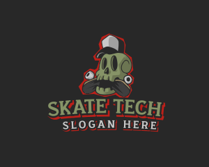 Kickflip - Skull Hat Skateboard logo design