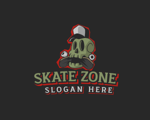 Skull Hat Skateboard logo design