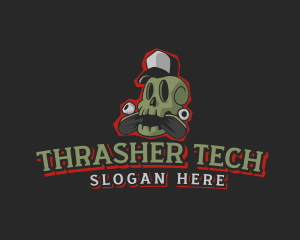 Thrasher - Skull Hat Skateboard logo design