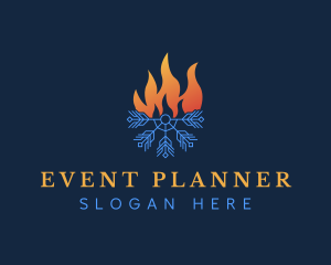 Temperature - Flame Cold Snow logo design